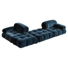 Modulares Sofa „Camaleonda“ von Mario Bellini für B&B Italia aus blauem Petrolsamt, 1970