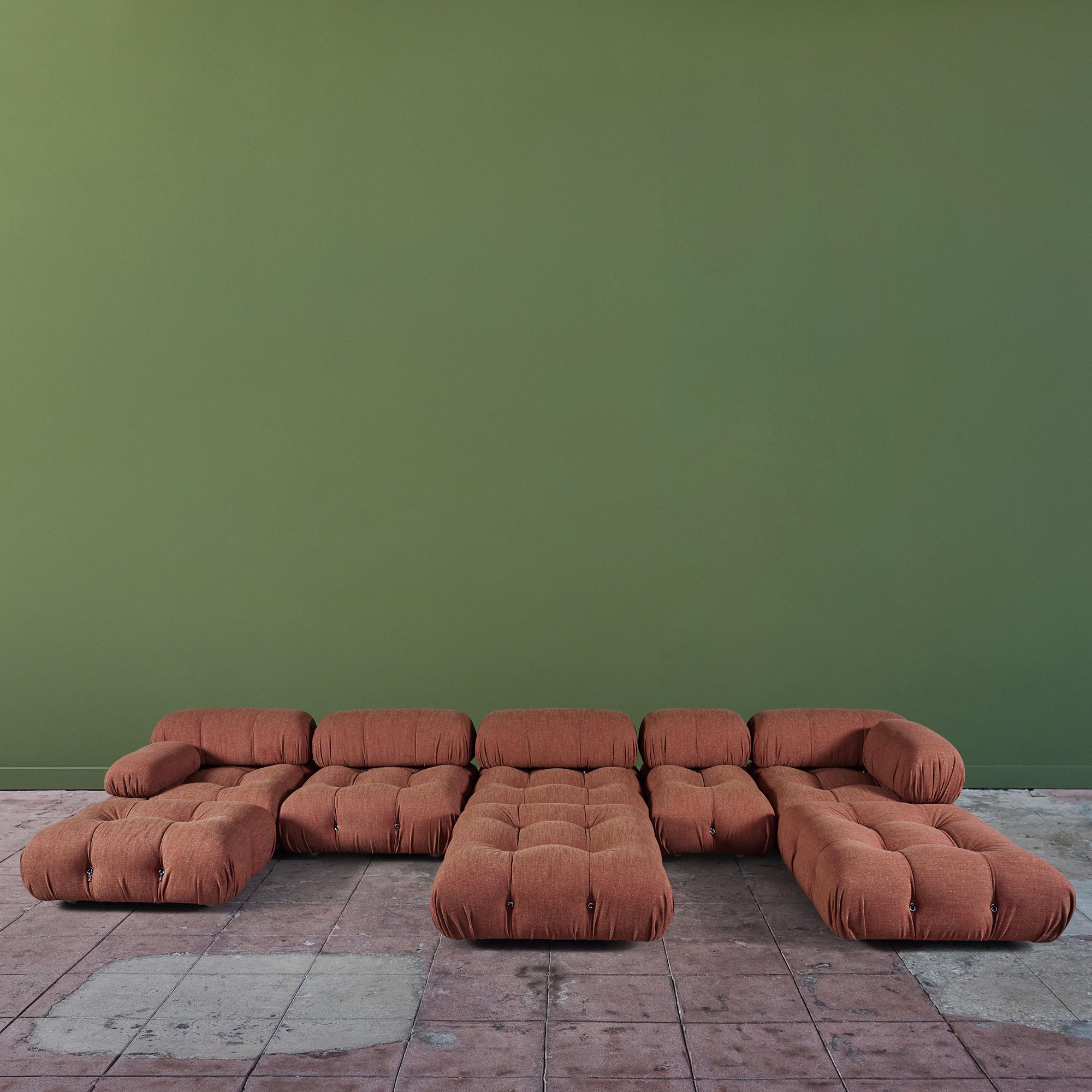 Camaleonda Modular Sofa by Mario Bellini for B&B Italia, Italy, c.2000's. This sofa features all modular seating elements to be arranged in a variety of seating arrangements. The seat backs and armrests are removable and can interchange between