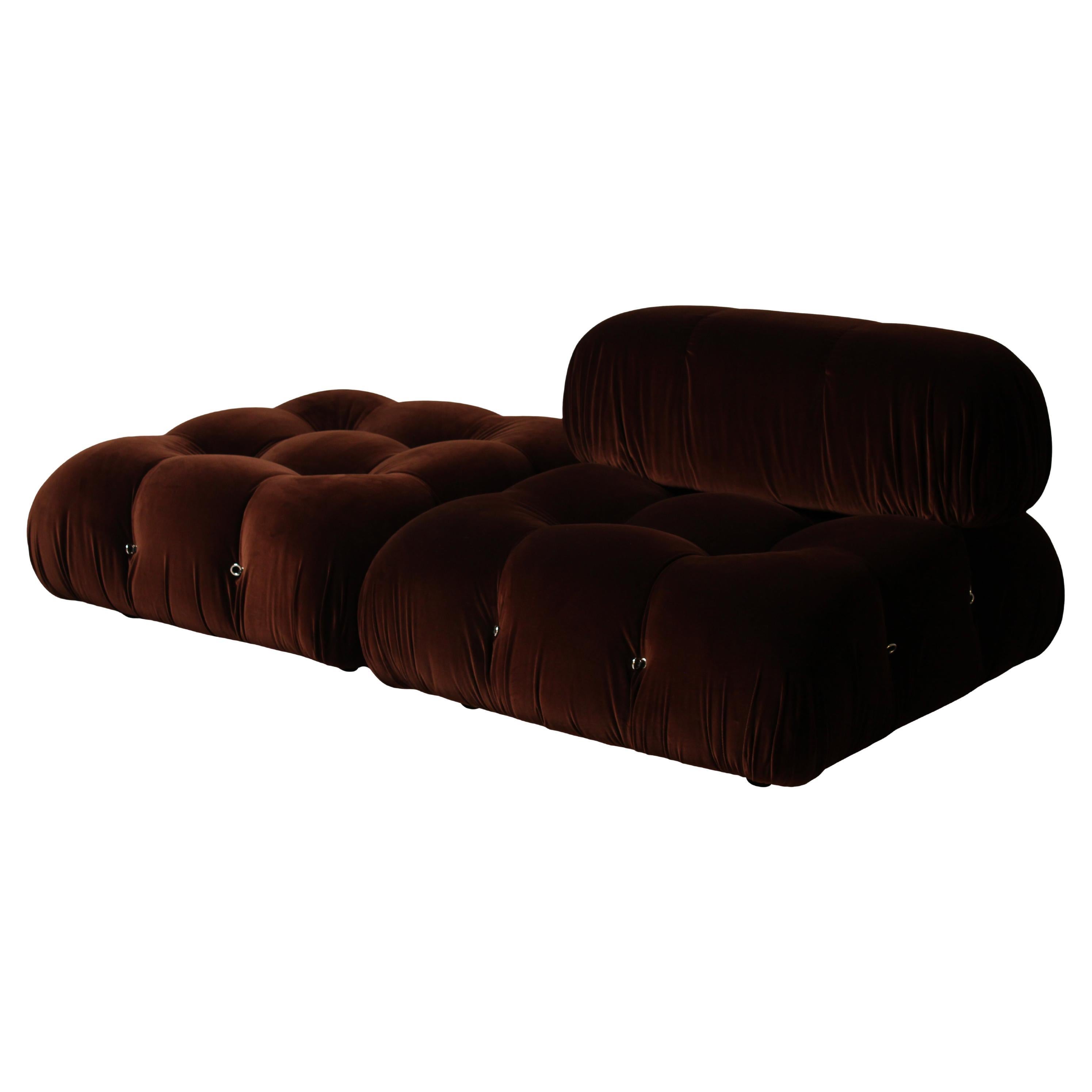 Mario Bellini Camaleonda Modular Sofa for B&B Italia in Brown Velvet, 1972