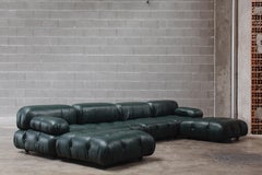 Mario Bellini "Camaleonda" Modular Sofa for C&B in Green Leather, 1971, Set of 6