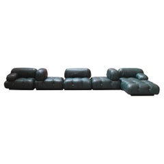 Mario Bellini "Camaleonda" Modular Sofa for C&B in Green Leather, 1971, Set of 6