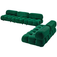 Canapé modulaire Camaleonda en velours côtelé vert de Mario Bellini