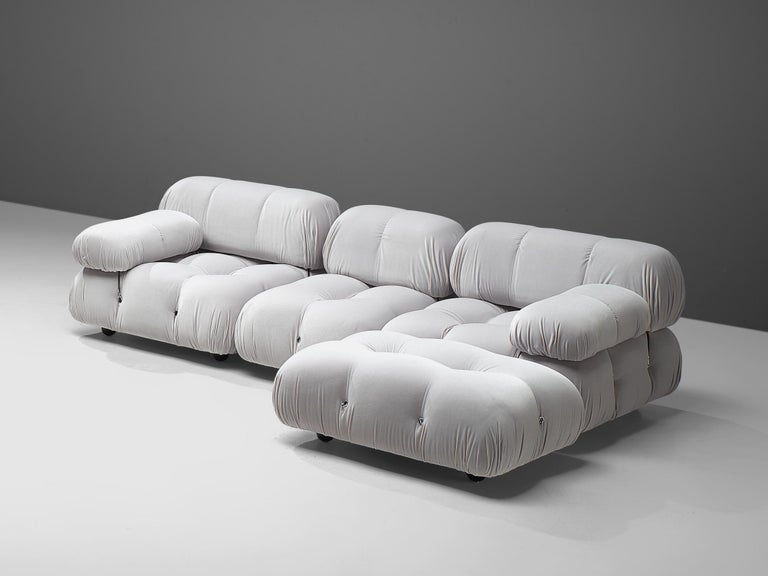 Mario Bellini, modular sofa ‘Camaleonda’, grey upholstery, metal, Italy, design 1972

The sectional elements of the ‘Camaleonda’ were designed by Mario Bellini in the 1972 and can be used freely and apart from one another. The backs and armrests are