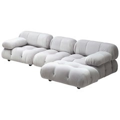 Mario Bellini 'Camaleonda' Modular Sofa in Grey Velvet Upholstery