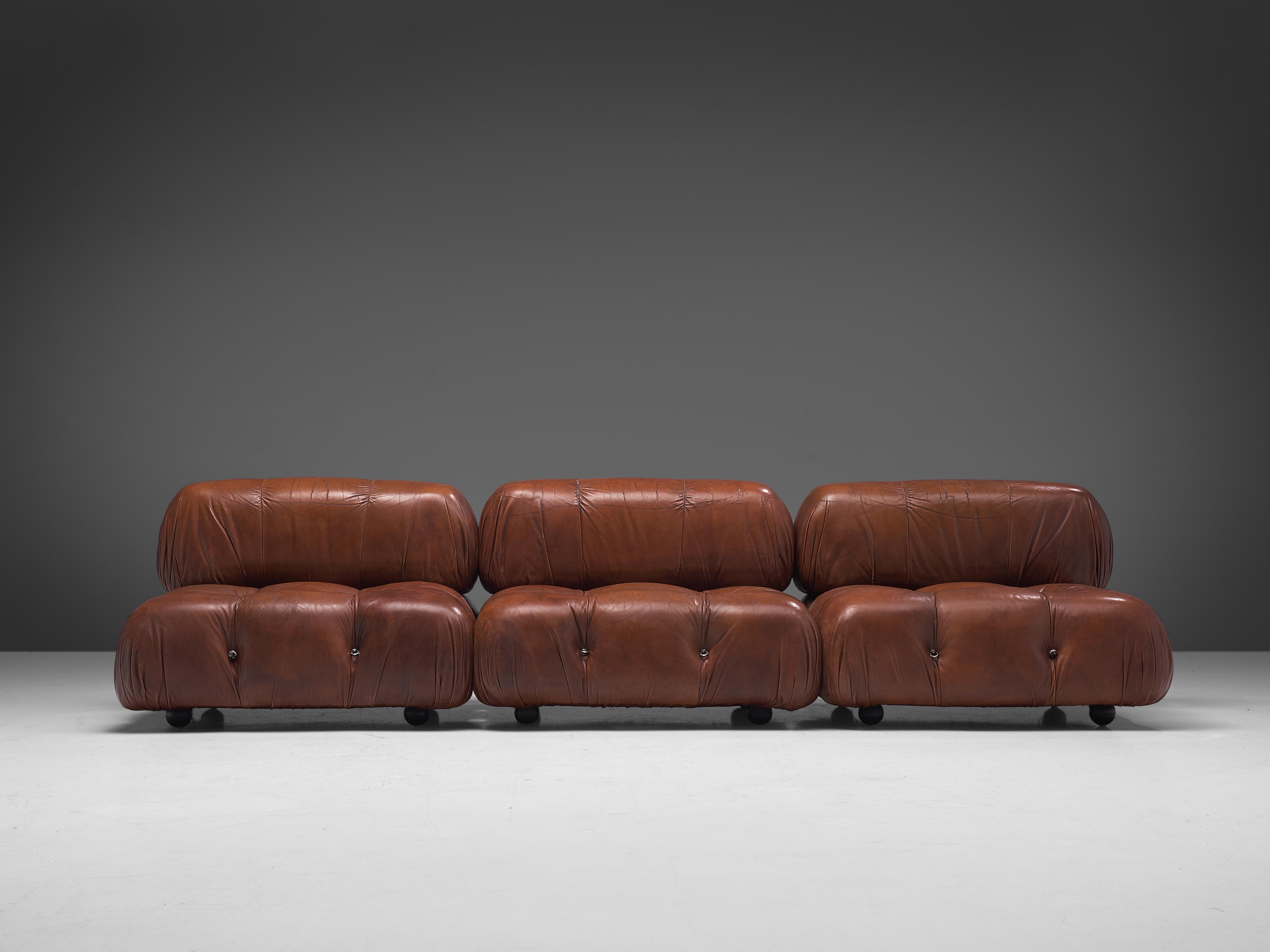 Mario Bellini 'Camaleonda' Modular Sofa in Brown Leather 4