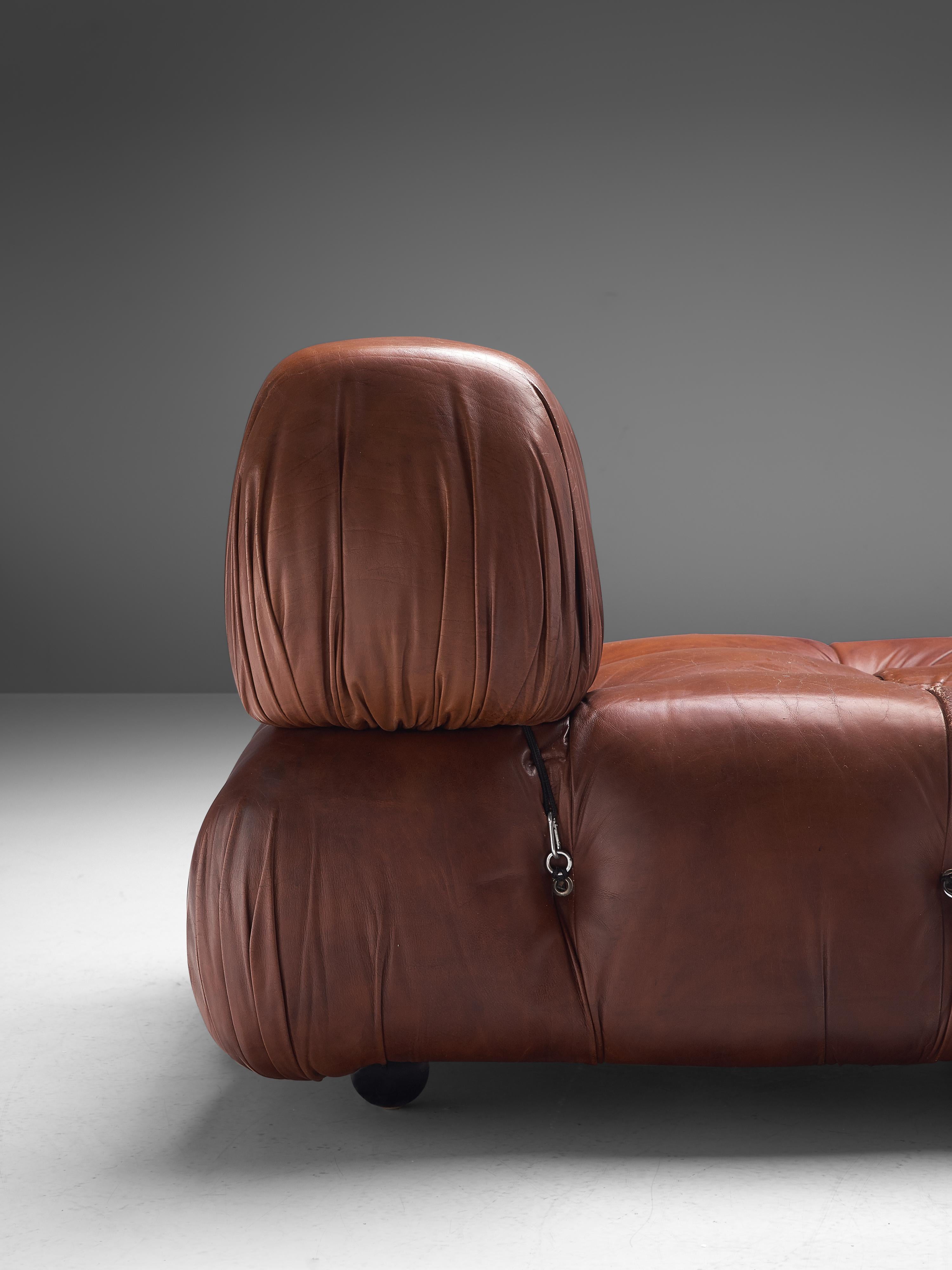 Mario Bellini 'Camaleonda' Modular Sofa in Brown Leather In Good Condition In Waalwijk, NL