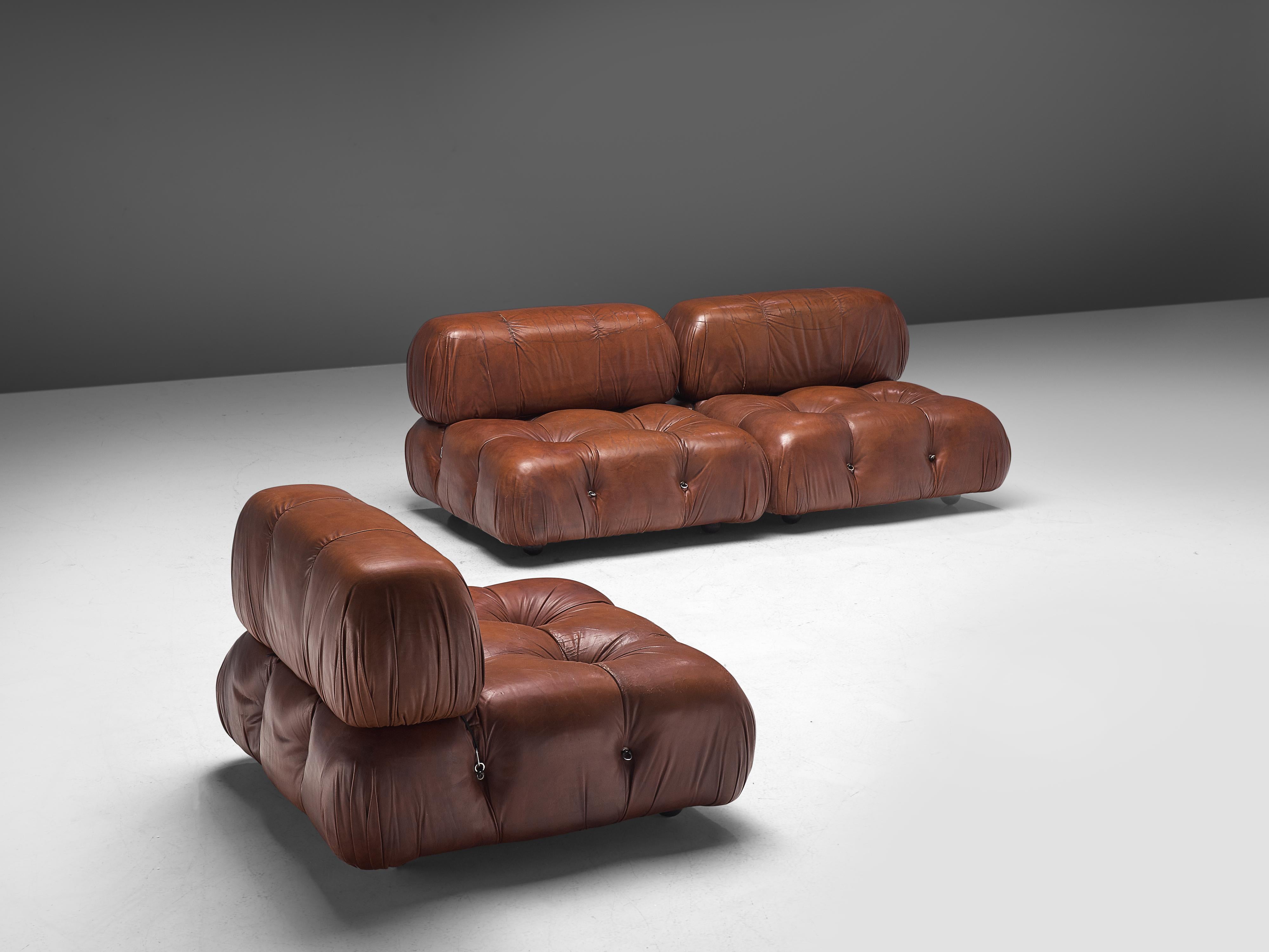 Mario Bellini 'Camaleonda' Modular Sofa in Brown Leather 1