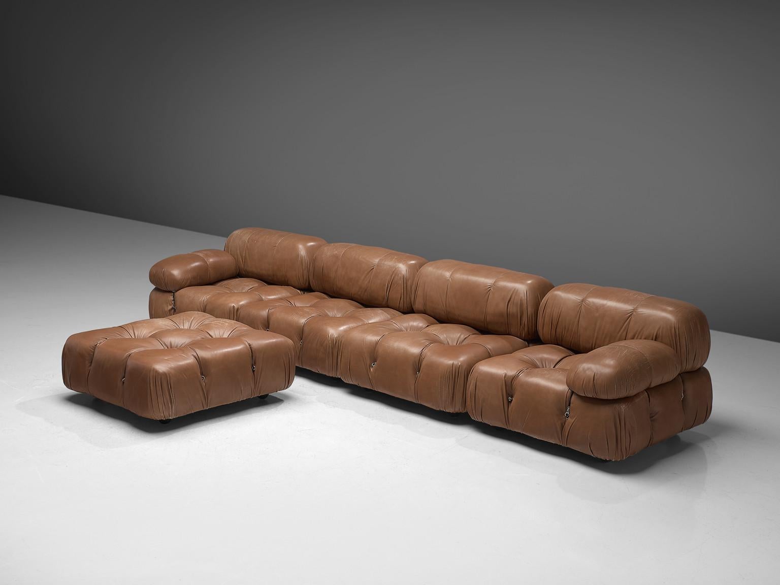 Mario Bellini, modular sofa ‘Camaleonda’, original cognac brown leather, metal, Italy, design 1972

The sectional elements of the ‘Camaleonda’ were designed by Mario Bellini in the 1972 and can be used freely and apart from one another. The backs