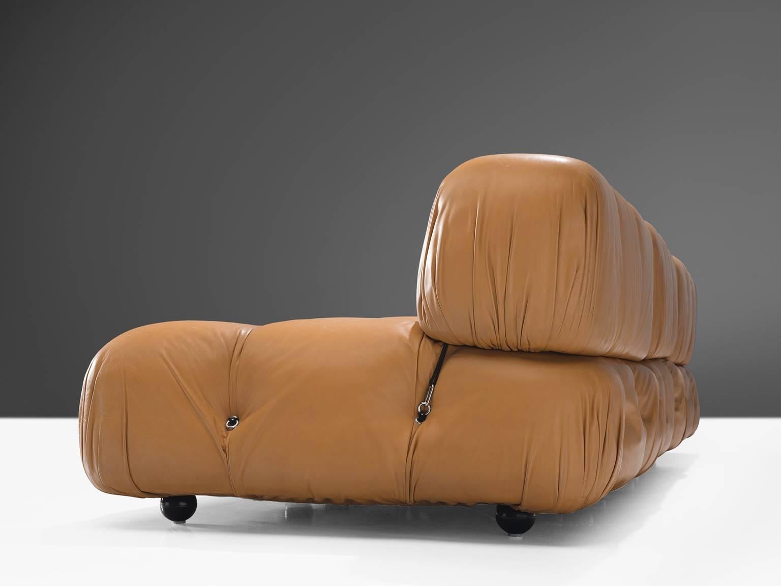 Post-Modern Mario Bellini 'Camaleonda' Modular Sofa in Original Cognac Leather