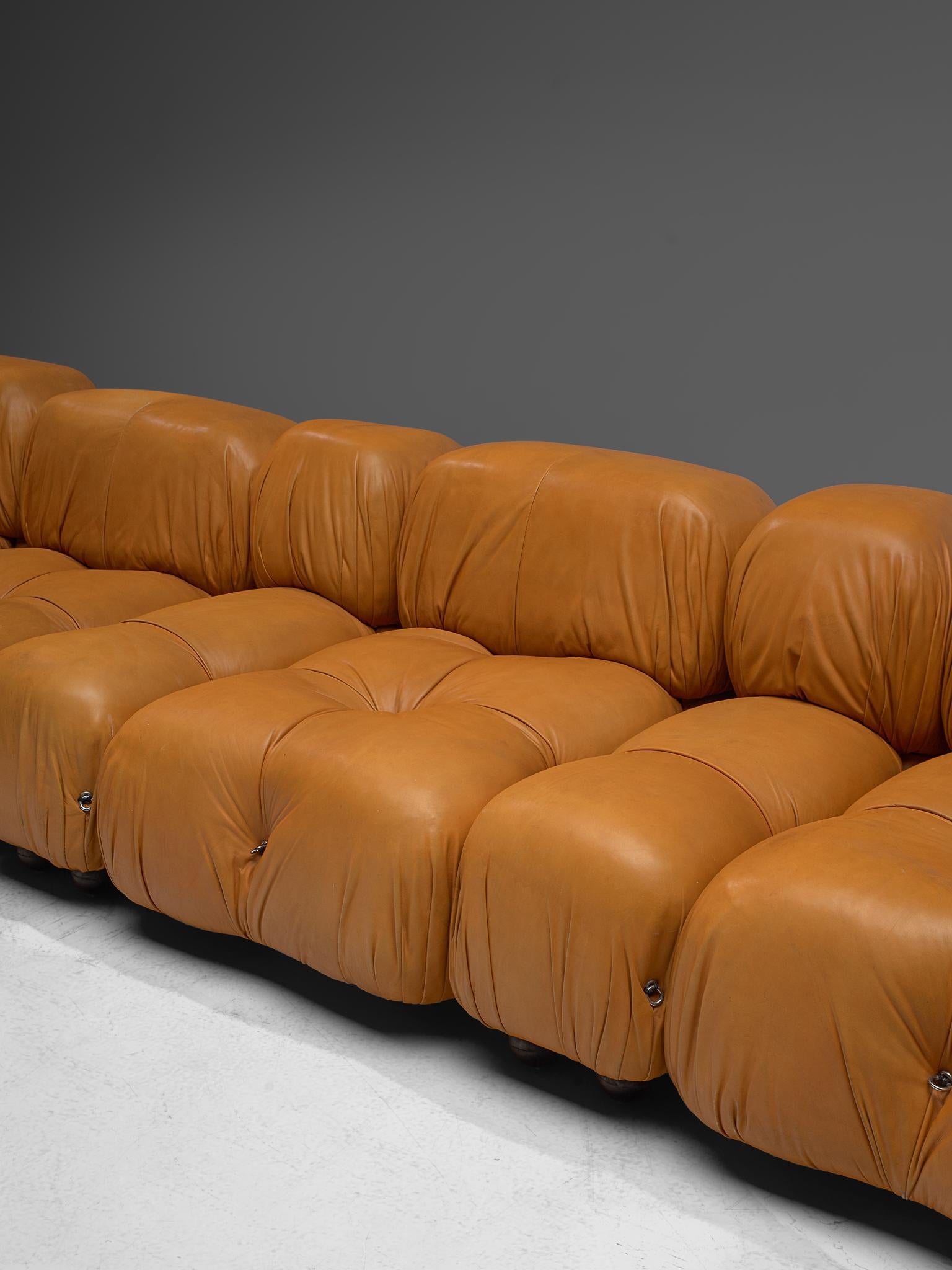 Late 20th Century Mario Bellini 'Camaleonda' Modular Sofa in Original Cognac Leather