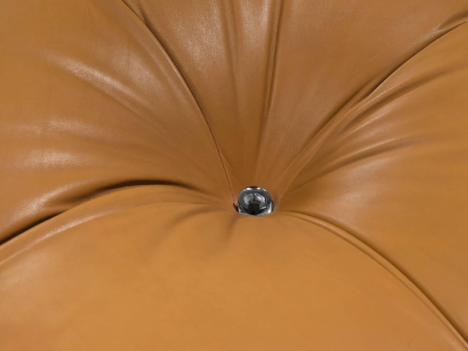 Italian Mario Bellini 'Camaleonda' Modular Sofa in Original Cognac Leather