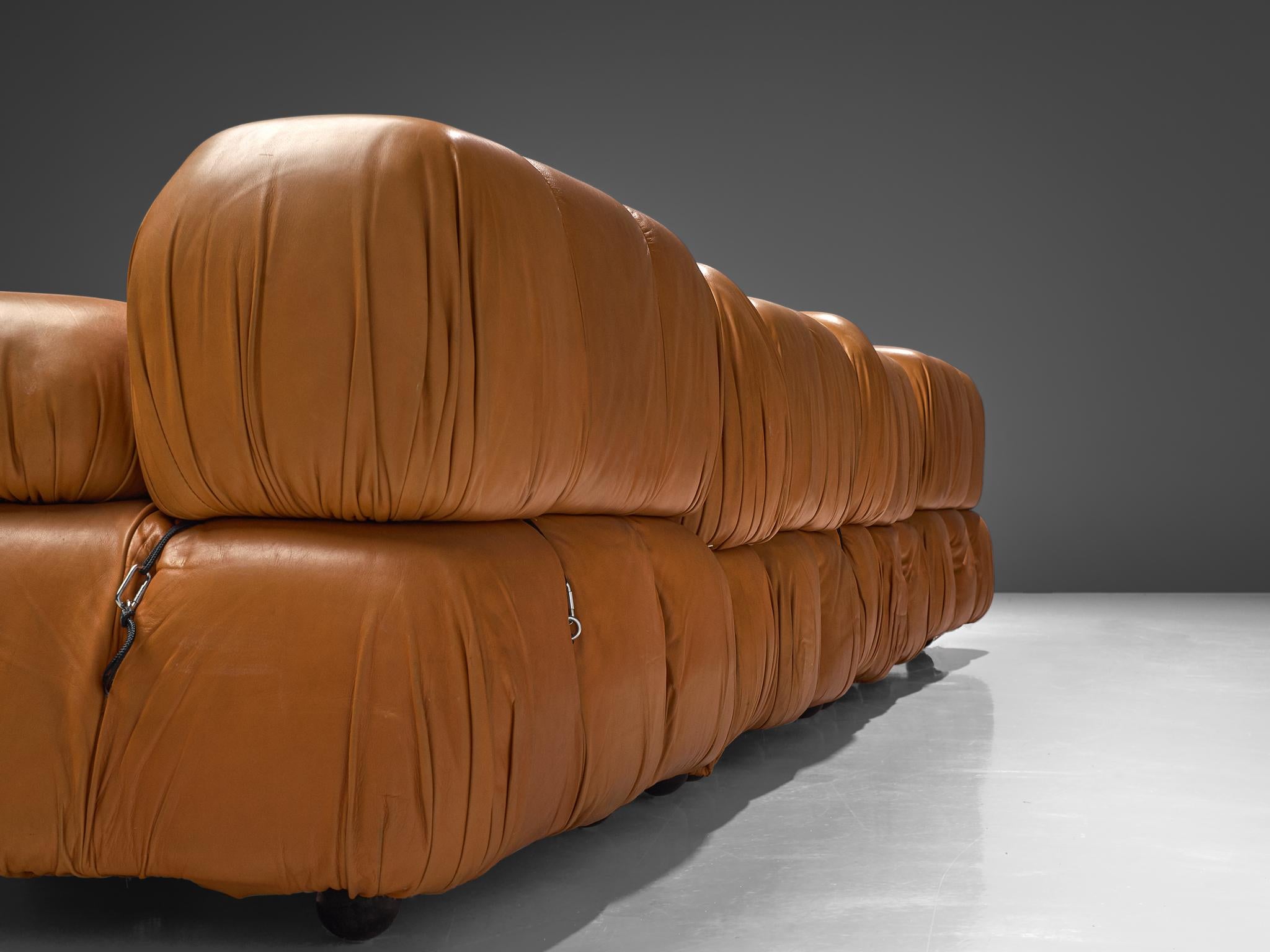 Mario Bellini 'Camaleonda' Modular Sofa in Original Cognac Leather 1