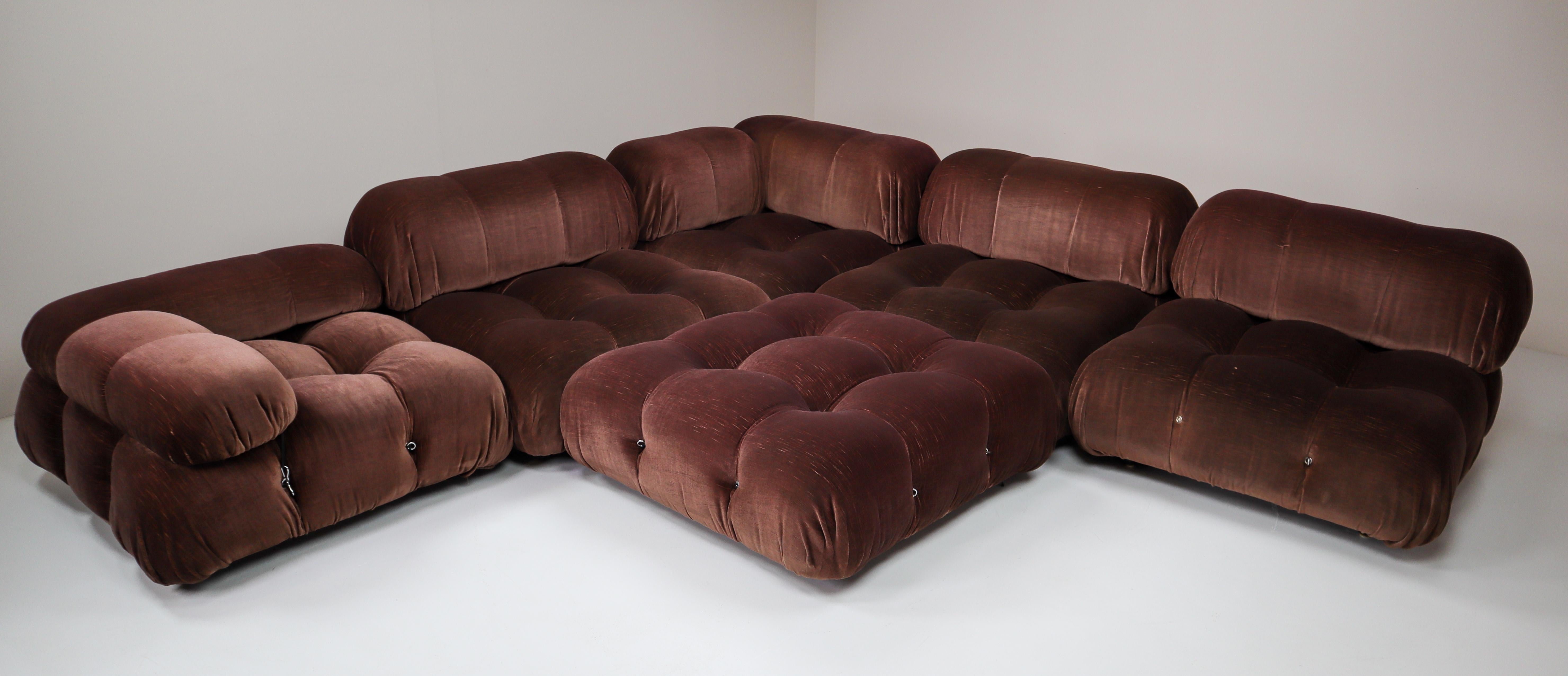 Velvet Mario Bellini 'Camaleonda' Modular Sofa in Original Fabric for C&B Italia, 1973