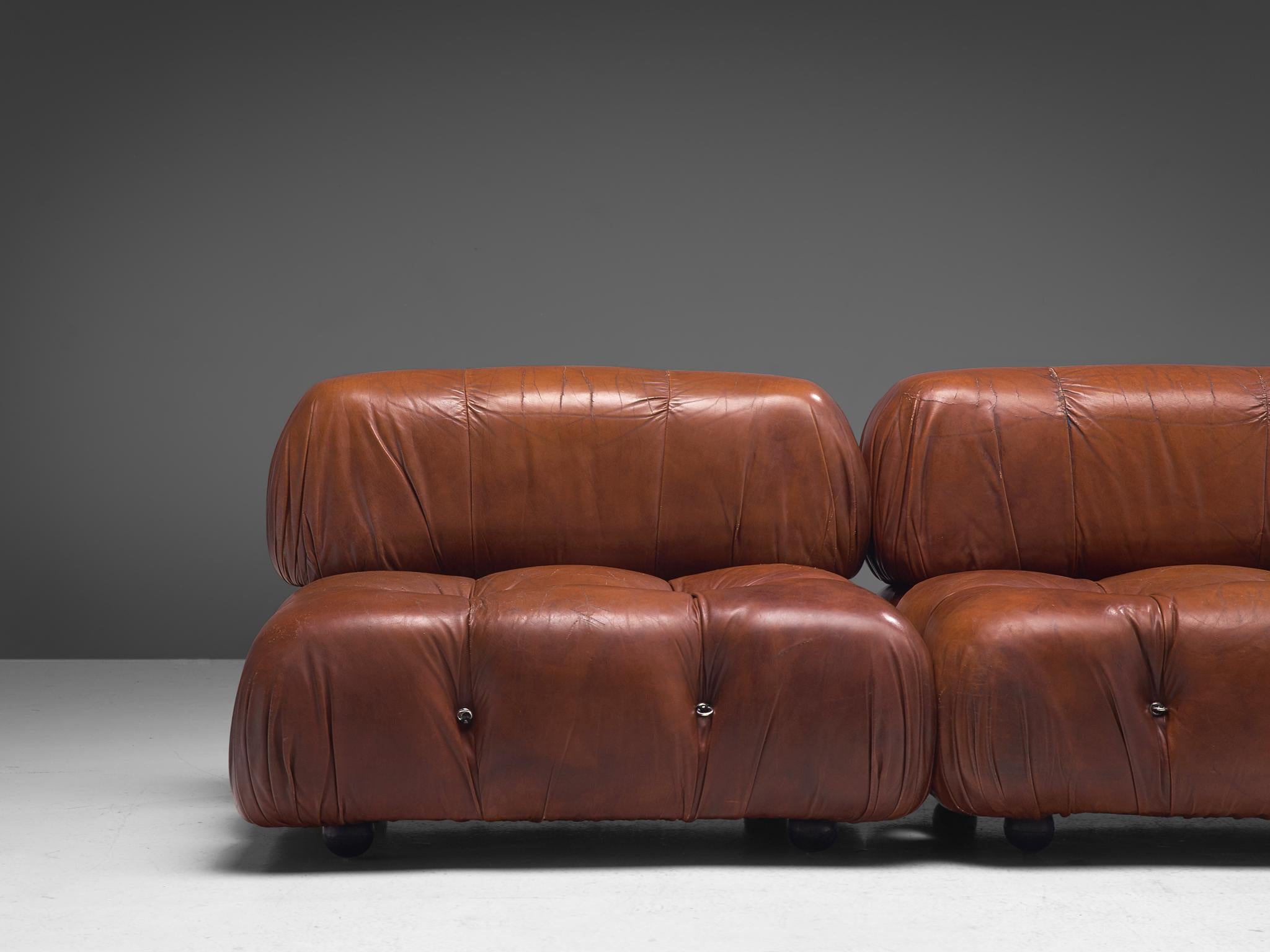 Late 20th Century Mario Bellini 'Camaleonda' Modular Sofa in Original Leather