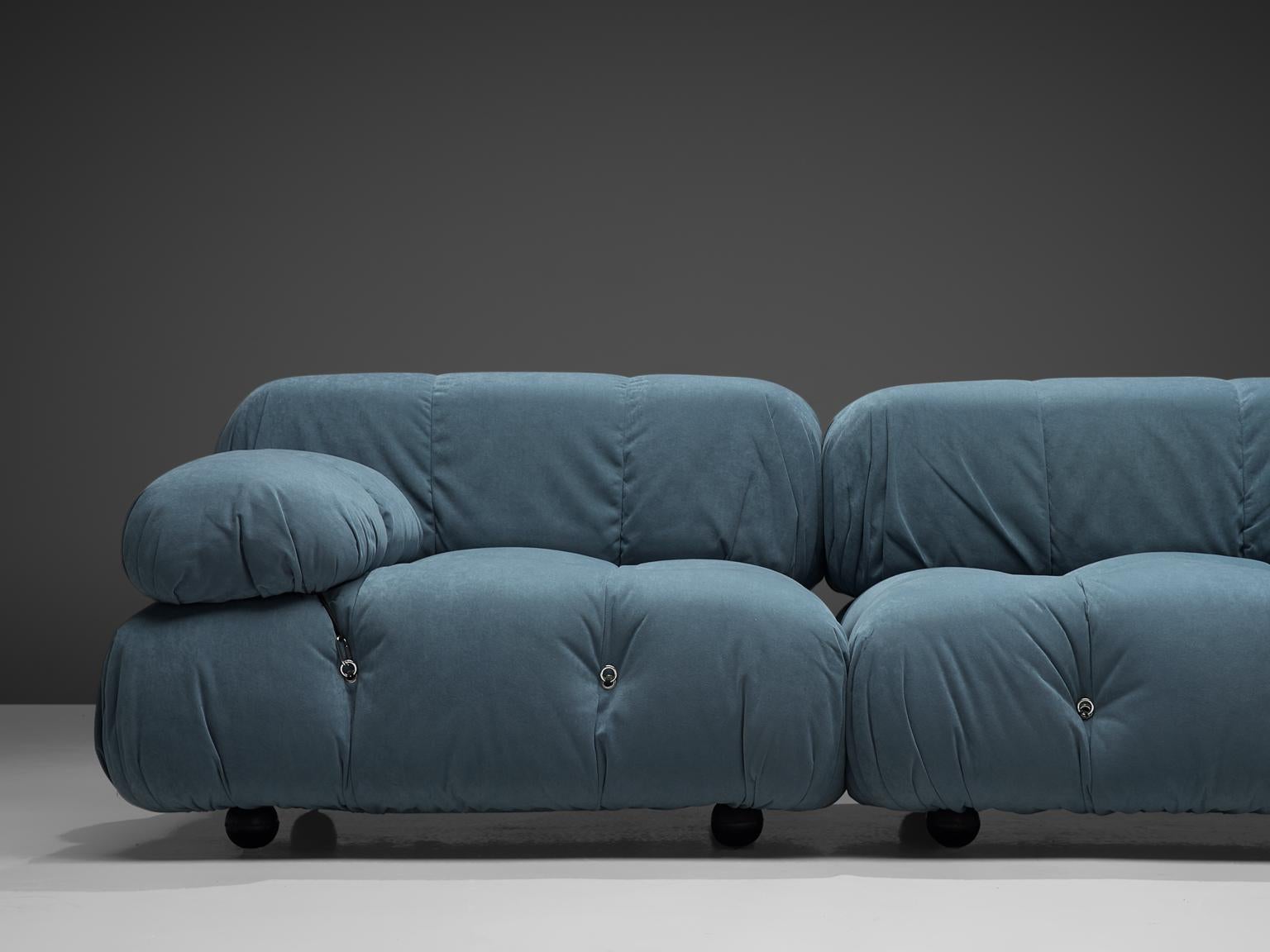 Mid-Century Modern Mario Bellini Camaleonda Modular Sofa in Original Sky Blue Fabric