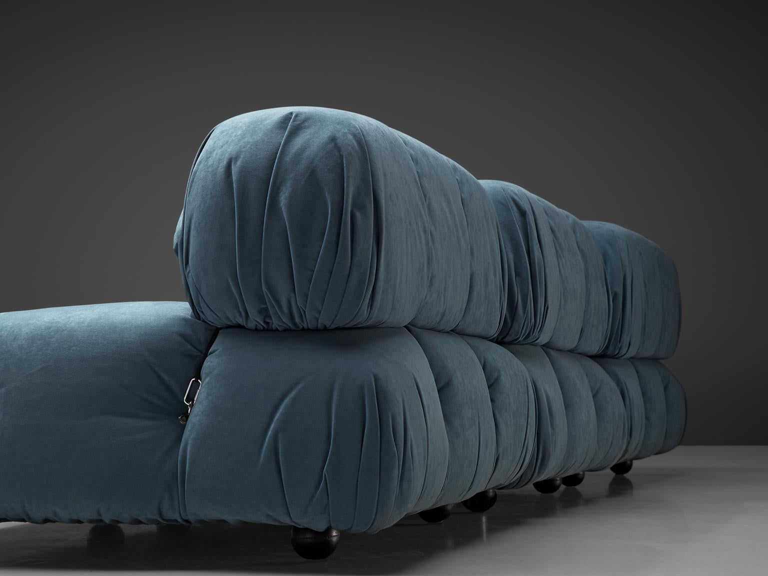 Mario Bellini Camaleonda Modular Sofa in Original Sky Blue Fabric In Good Condition In Waalwijk, NL