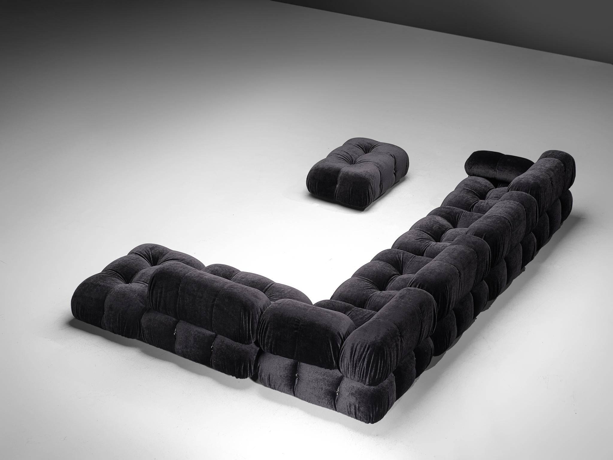 Post-Modern Mario Bellini 'Camaleonda' Modular Sofa Reupholstered in Antracite Upholstery