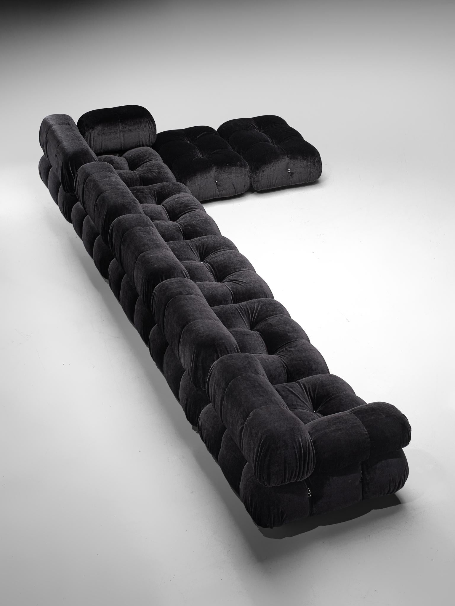 Italian Mario Bellini 'Camaleonda' Modular Sofa Reupholstered in Antracite Upholstery