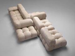 Mario Bellini 'Camaleonda' Modular Sofa Reupholstered in Ivory White Fabric