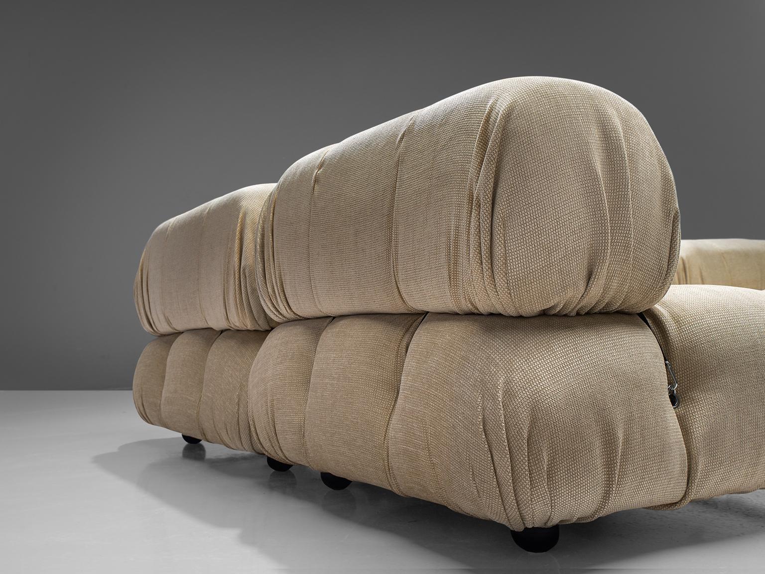 Mario Bellini 'Camaleonda' Modular Sofa Reupholstered in Ivory White Fabric 1