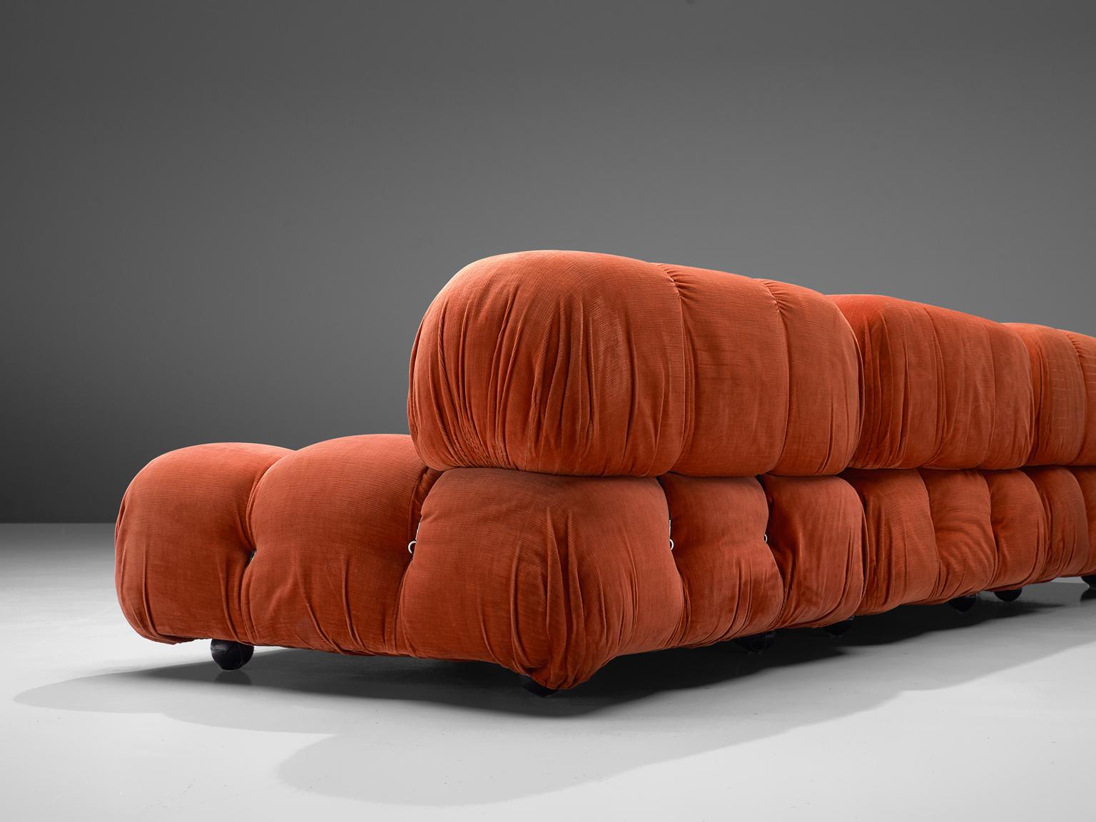 Mid-Century Modern Mario Bellini 'Camaleonda' Orange Modular Sofa