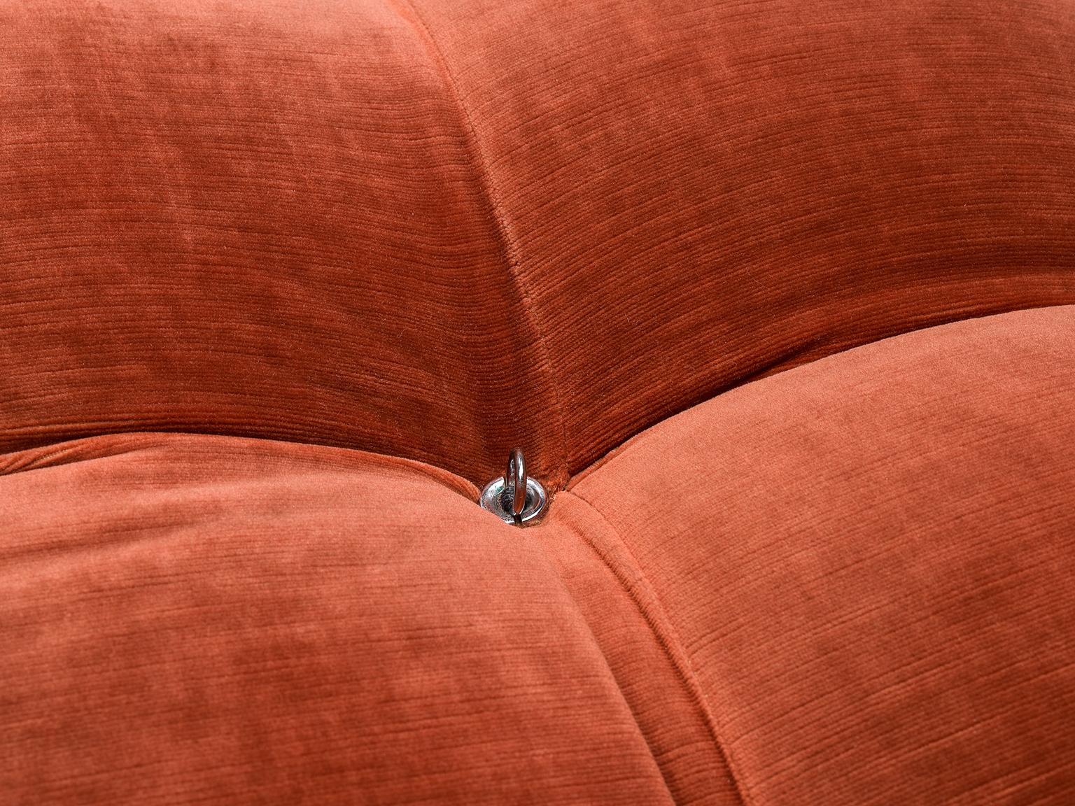 Mario Bellini 'Camaleonda' Orange Modular Sofa In Good Condition In Waalwijk, NL