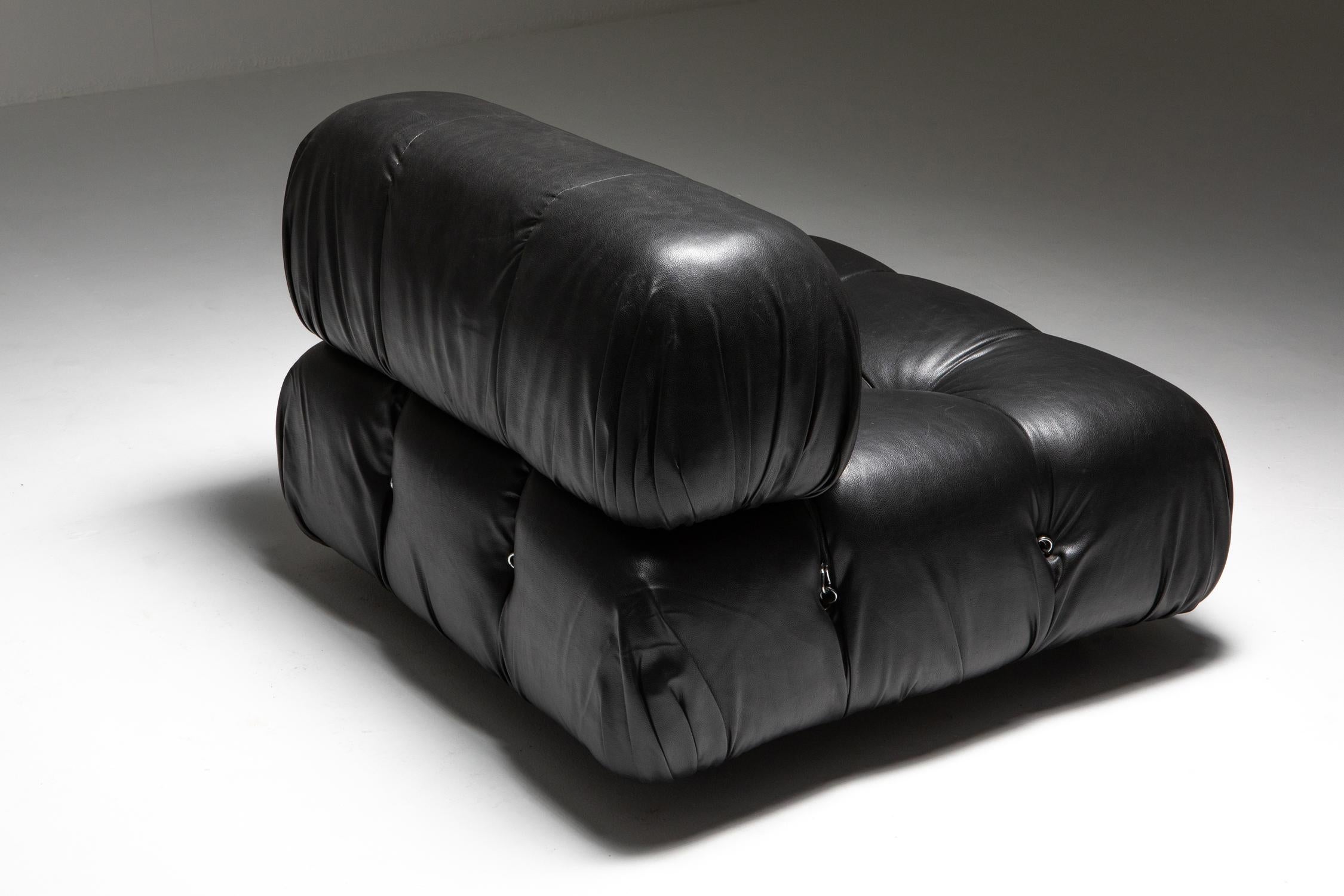 Mario Bellini Camaleonda Original Piece in Black Leather, Three Available 7