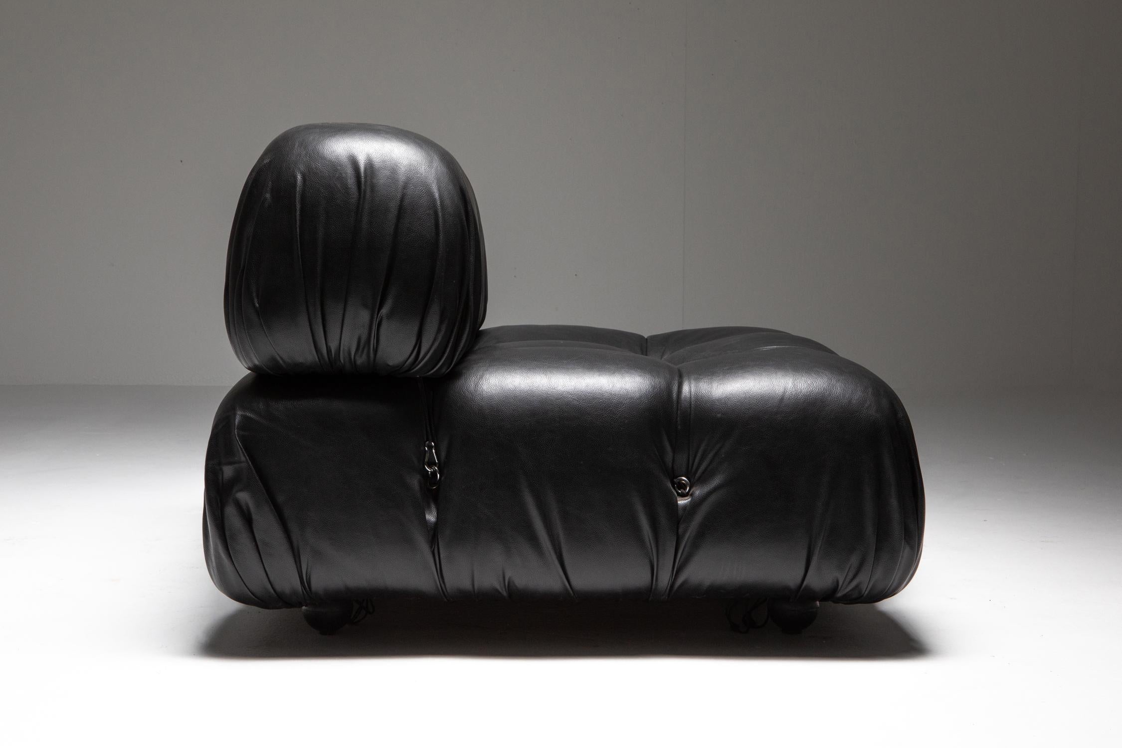 Mario Bellini Camaleonda Original Piece in Black Leather, Three Available 9