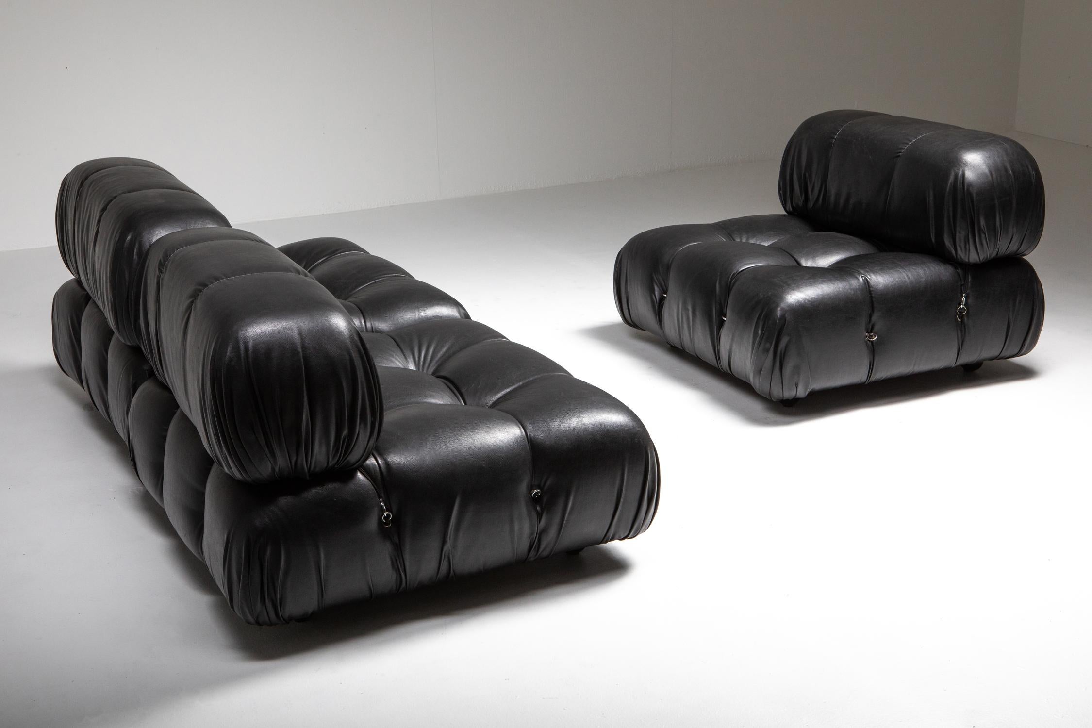 Mario Bellini Camaleonda Original Sectional Sofa in Black In Good Condition In Antwerp, BE