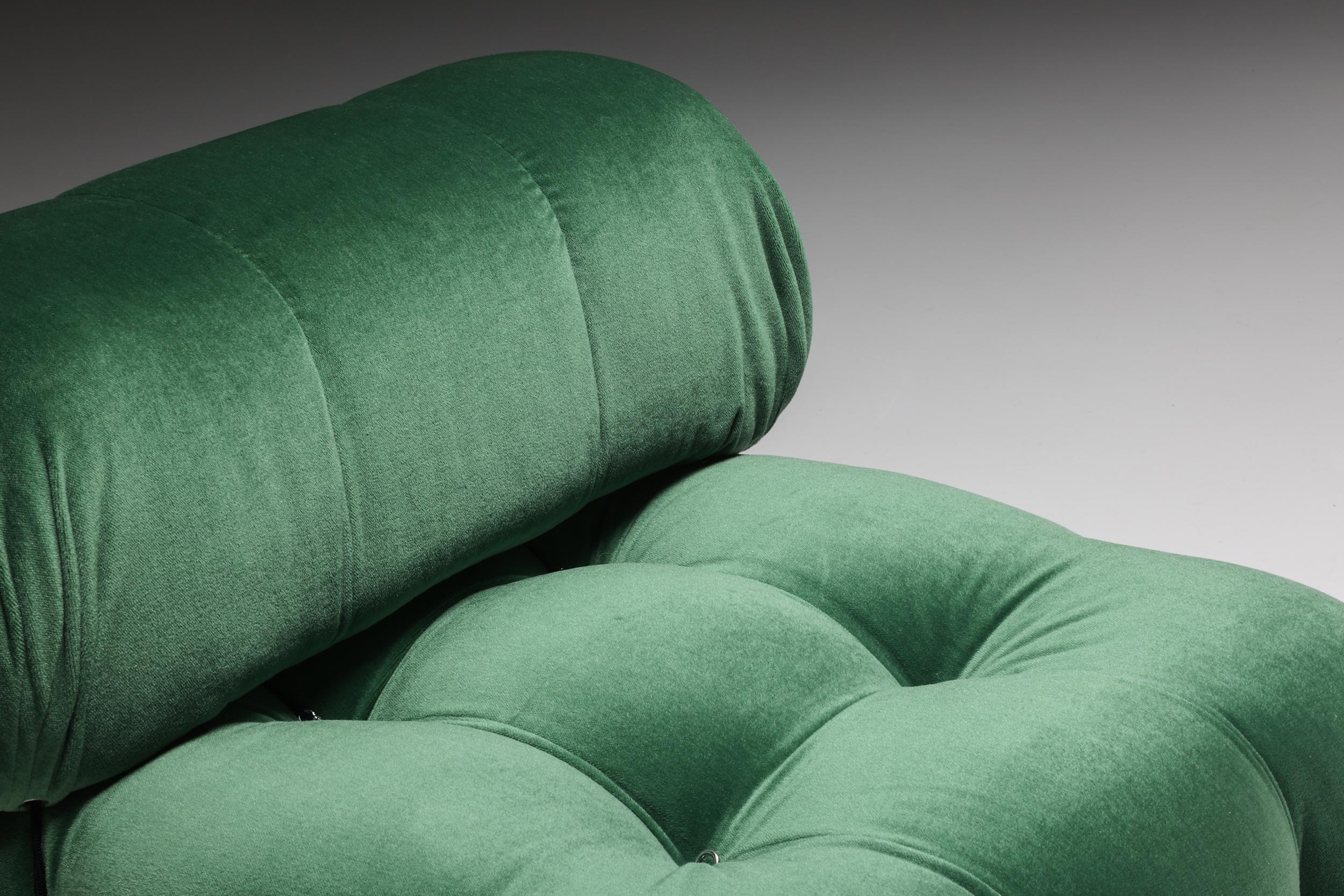 Mario Bellini Camaleonda, Pierre Frey Velvet Green Upholstery, B&B Italia, 1970 5