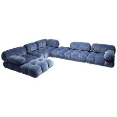 Mario Bellini Camaleonda Sectional Sofa in Blue Velvet