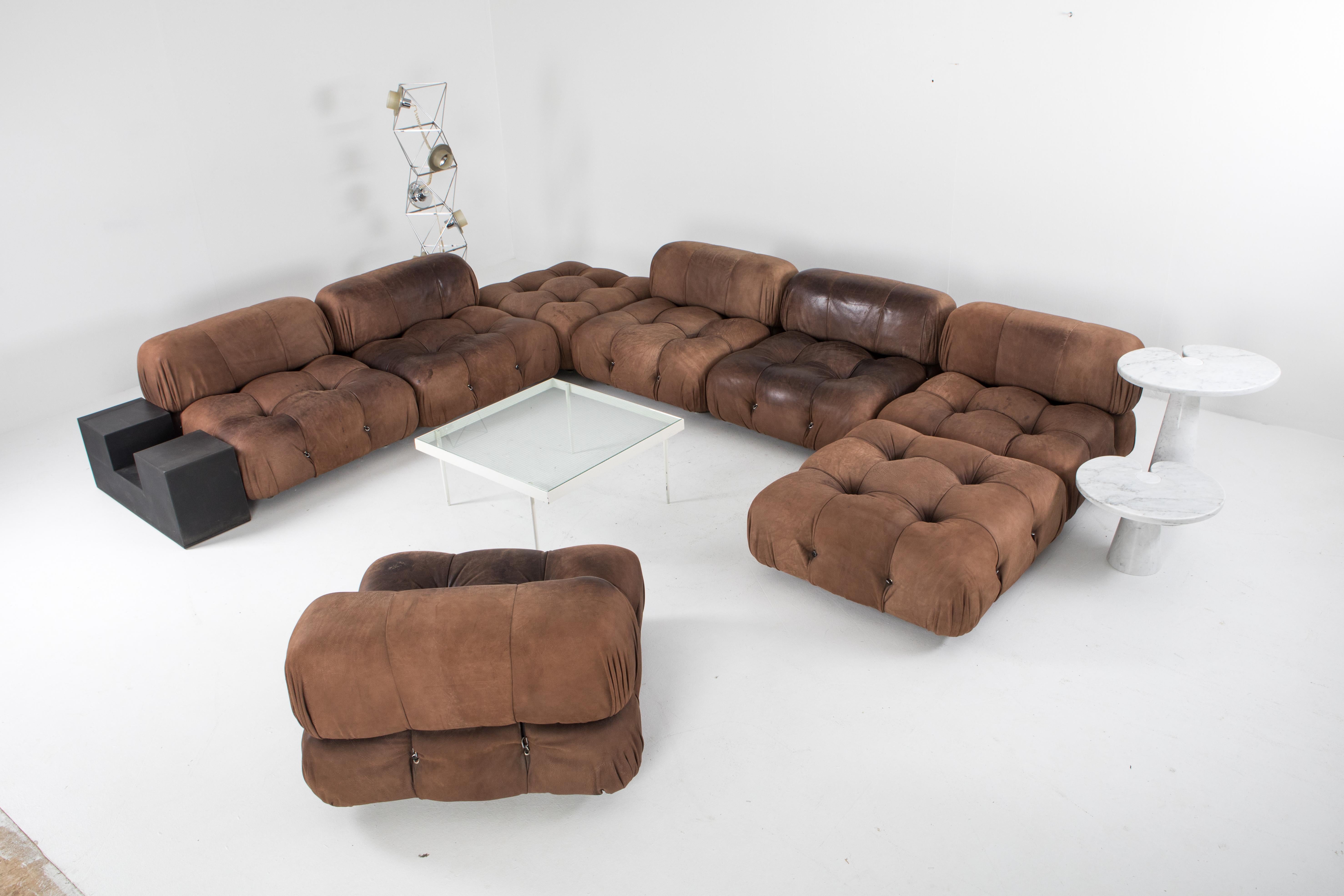 Italian Mario Bellini Camaleonda Sectional Sofa in Original Brown Leather