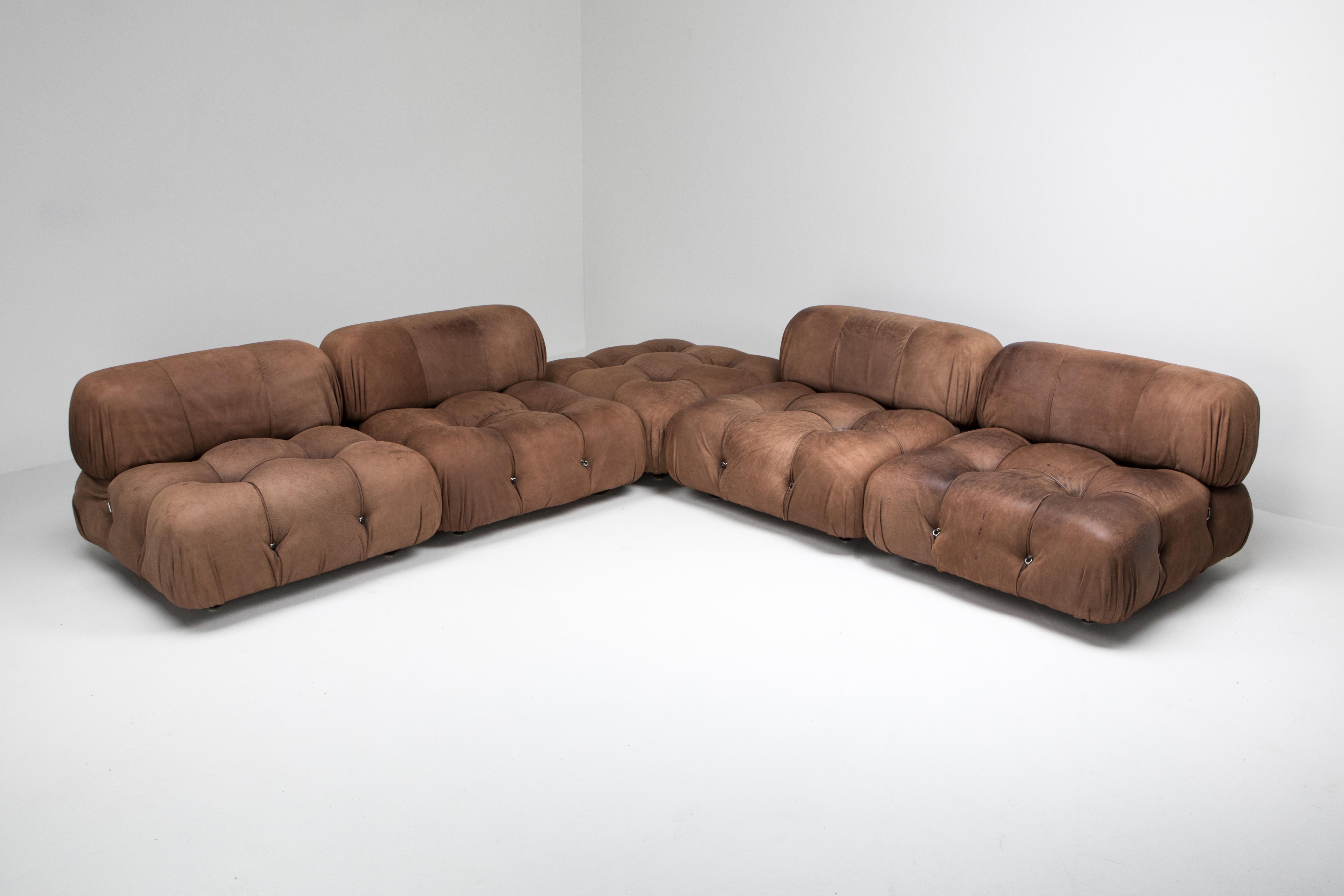Mario Bellini Camaleonda Sectional Sofa in Original Brown Leather 1