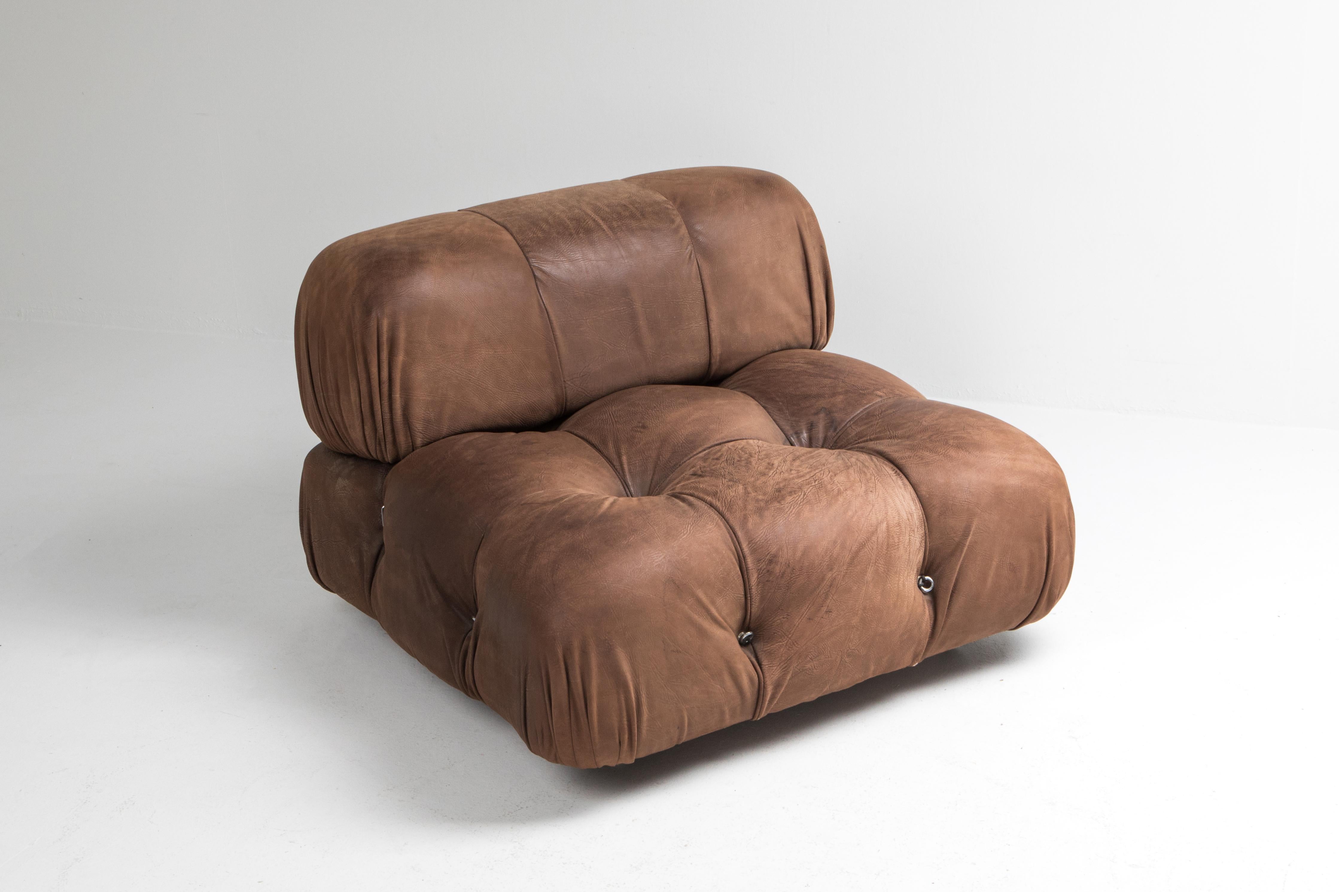 Mario Bellini Camaleonda Sectional Sofa in Original Brown Leather 2