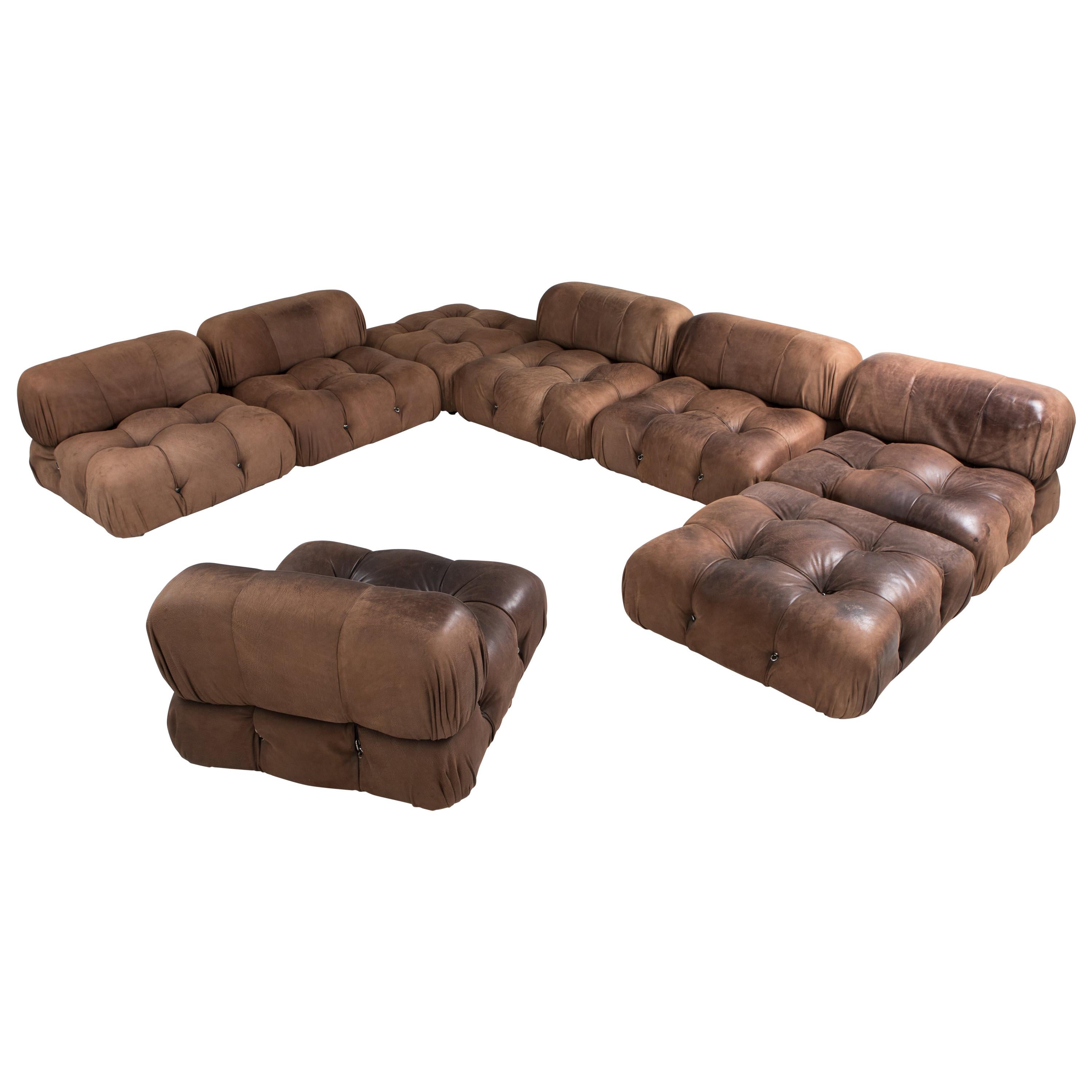 Mario Bellini Camaleonda Sectional Sofa in Original Brown Leather