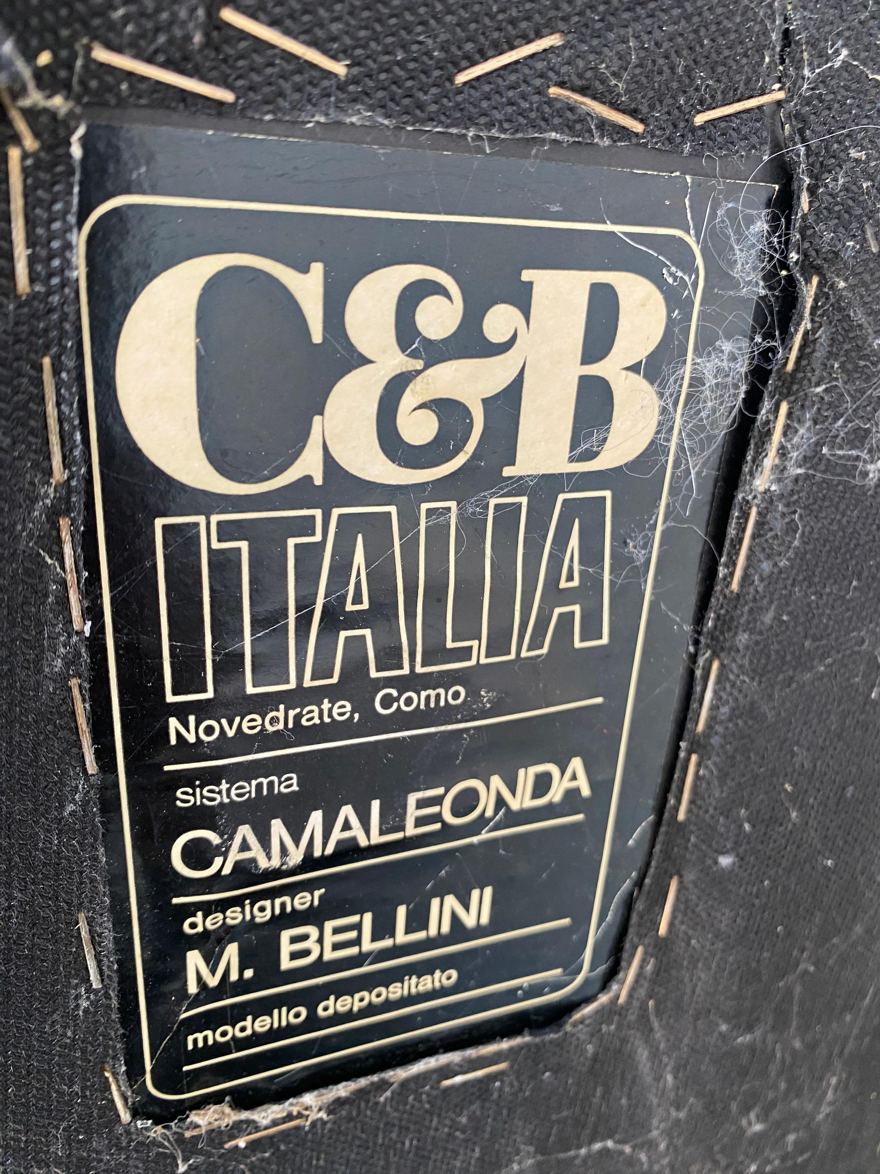 Mario Bellini – Camaleonda-Sofa –  1972 Schwarzes genarbtes Leder im Angebot 3
