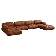 Mario Bellini "Camaleonda" Sofa for B&B Italia, Cognac Leather, 1970, Set of 6