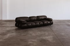Mario Bellini "Camaleonda" Sofa for B&B Italia, Black Leather, 1970, Set of 3
