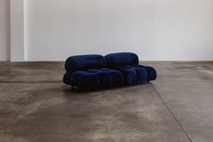 Mario Bellini "Camaleonda" Sofa for B&B Italia, Blue Velvet, 1970, Set of 2