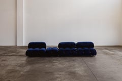 Divano "Camaleonda" di Mario Bellini per B&B Italia, Velluto blu, 1970, Set di 4 pezzi