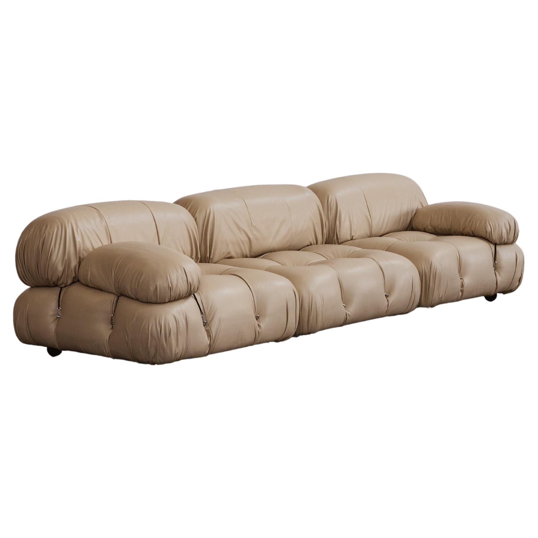 Mario Bellini "Camaleonda" Sofa für B&B Italia, Champagne, 1970, 3er Set
