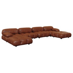Mario Bellini "Camaleonda" Sofa for B&B Italia, Cognac Leather, 1970, Set of 6