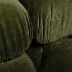 Mario Bellini Camaleonda Sofa for B&B Italia, Green Linen Velvet, 1972, Set of 2