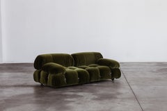 Mario Bellini "Camaleonda" Sofa for B&B Italia, Green Velvet, 1970, Set of 2