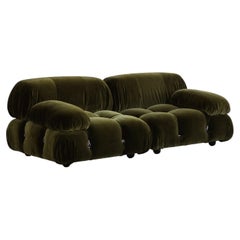 Mario Bellini "Camaleonda" Sofa for B&B Italia, Green Velvet, 1970, Set of 2