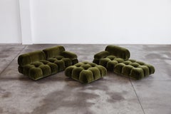 Divano "Camaleonda" di Mario Bellini per B&B Italia, velluto verde, 1970, set da 5