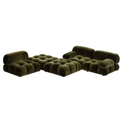 Divano "Camaleonda" di Mario Bellini per B&B Italia, velluto verde, 1970, set da 5