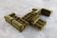 Sofá "Camaleonda" de Mario Bellini para B&B Italia, Terciopelo verde, 1970, Lote de 6 unidades