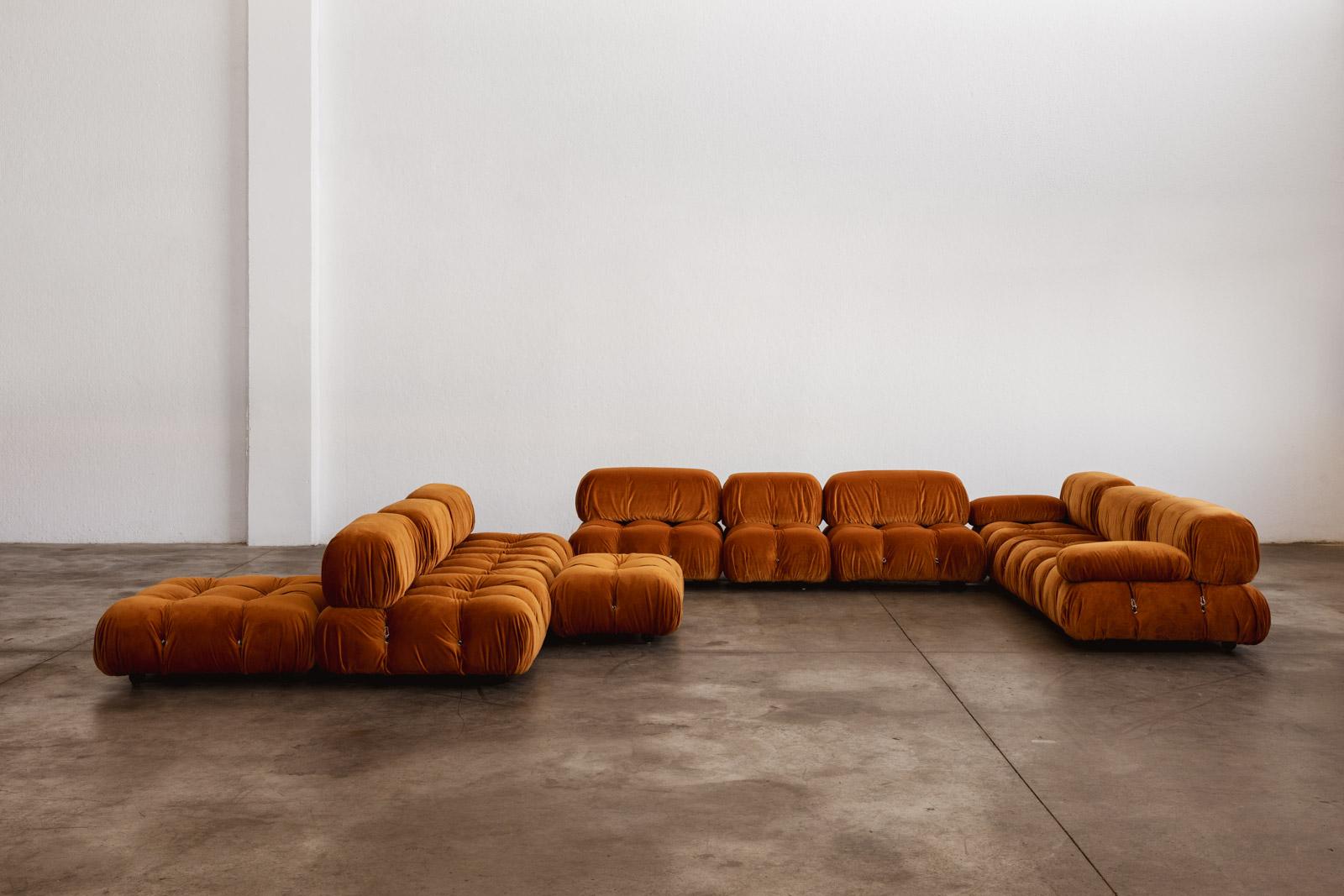 Mario Bellini “Camaleonda” Sofa for B&B Italia, Rust Brown, 1970, Set of 11 en venta 4