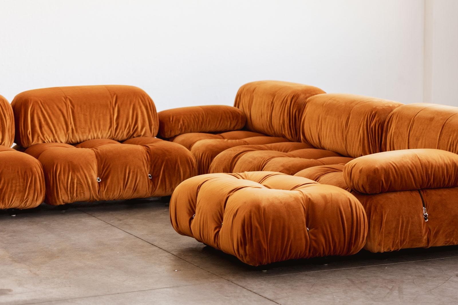 Mario Bellini “Camaleonda” Sofa for B&B Italia, Rust Brown, 1970, Set of 11 en venta 5